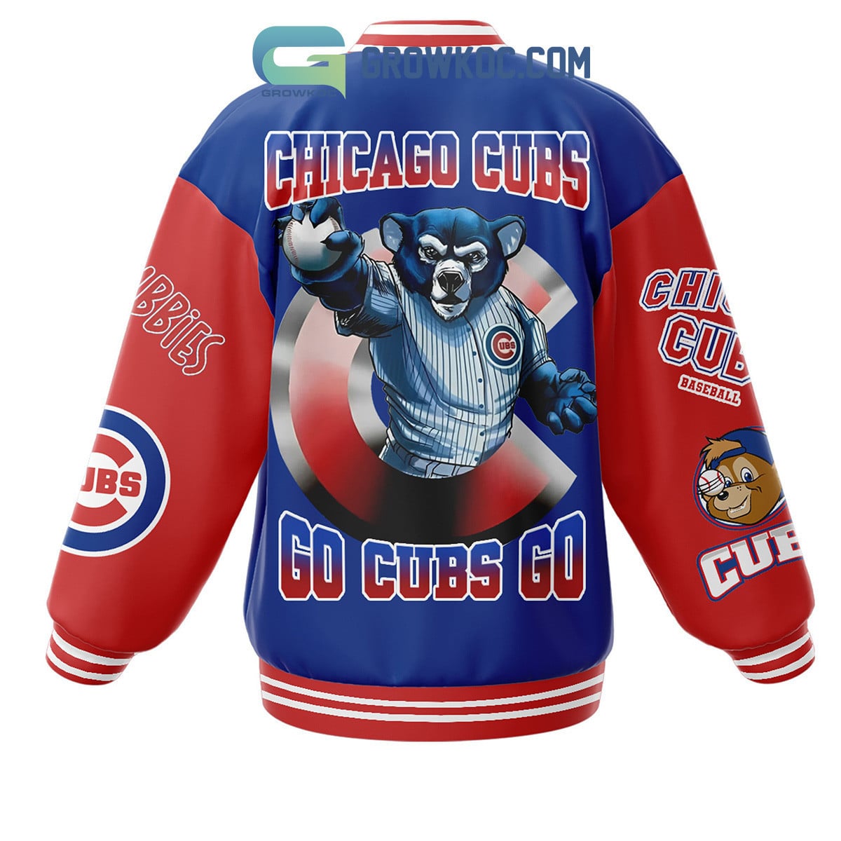 Chicago Cubs Go Cubs Go Fan Baseball Jacket - All Over Printed - Blue - All-Over-Printed Jacket
