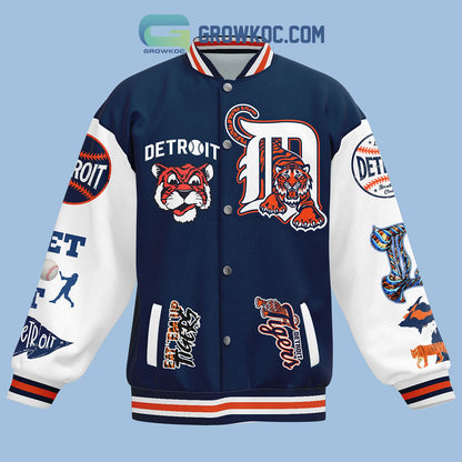 Detroit Tigers Always A Tiger Fan Baseball Jacket - All Over Printed - Navy - All-Over-Printed Jacket