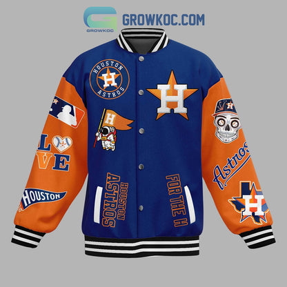 Houston Astros MLB Ready 2 Reign Baseball Jacket - All Over Printed - Blue - All-Over-Printed Jacket