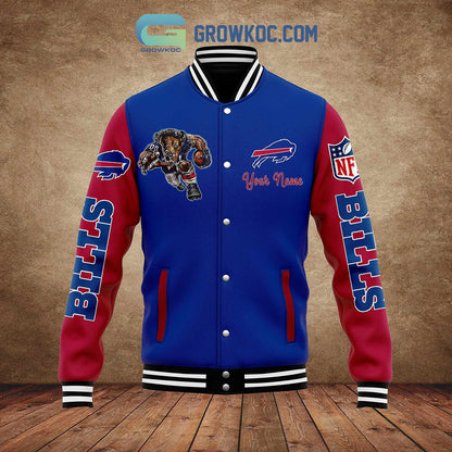 Buffalo Bills All I Need Is Football Friends And Family Custom Name Baseball Jacket - All Over Printed - Blue - All-Over-Printed Jacket