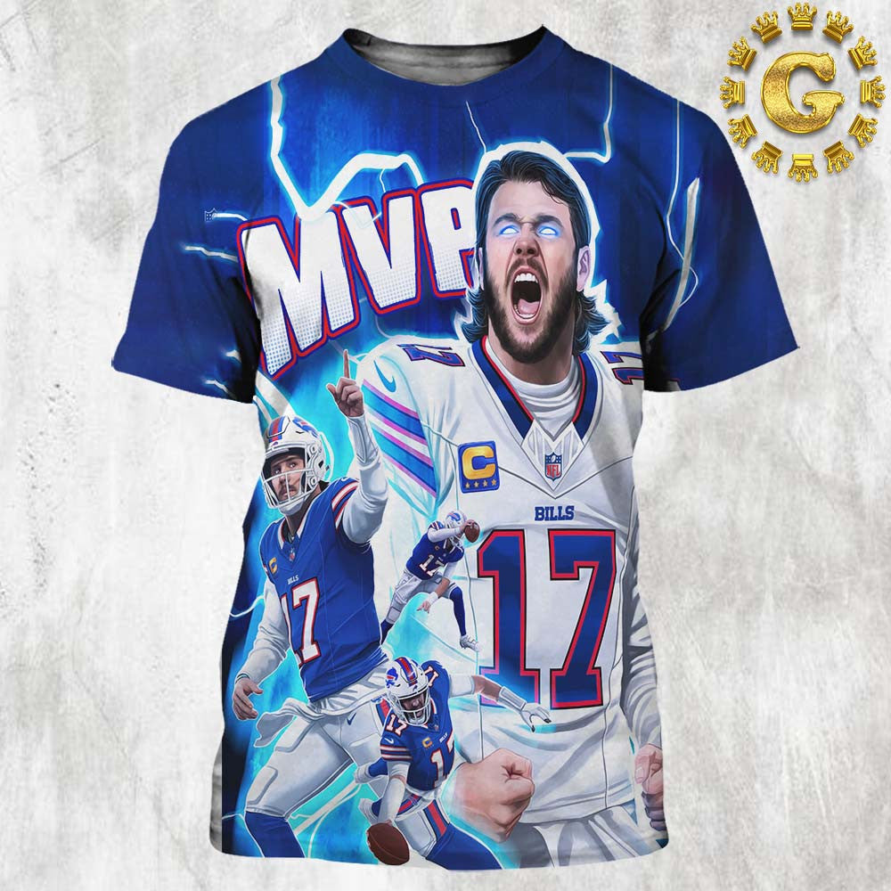 Josh Allen Buffalo Bills The King Of Bills Mafia Is MVP All Over Printed T-Shirt - Blue