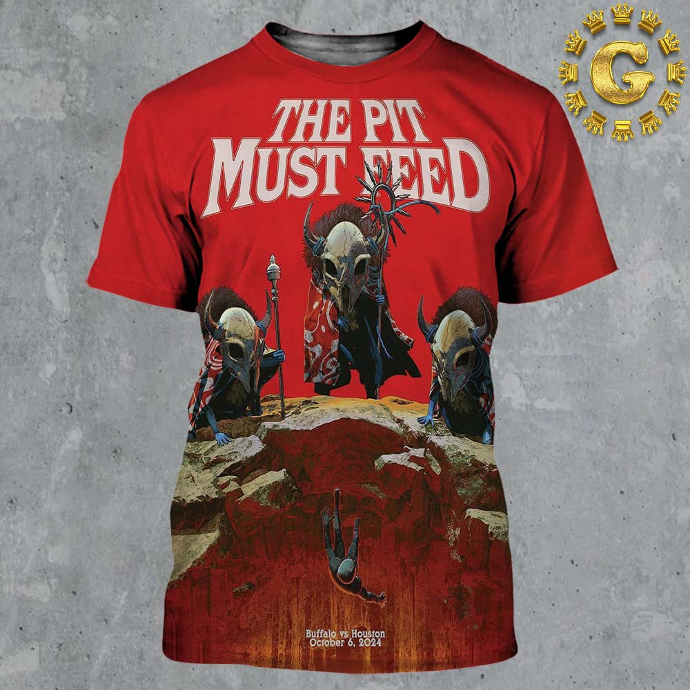 The Must Feed Buffalo Bills Vs Houton Texans On October 6 2024 All Over Printed T-Shirt - Red
