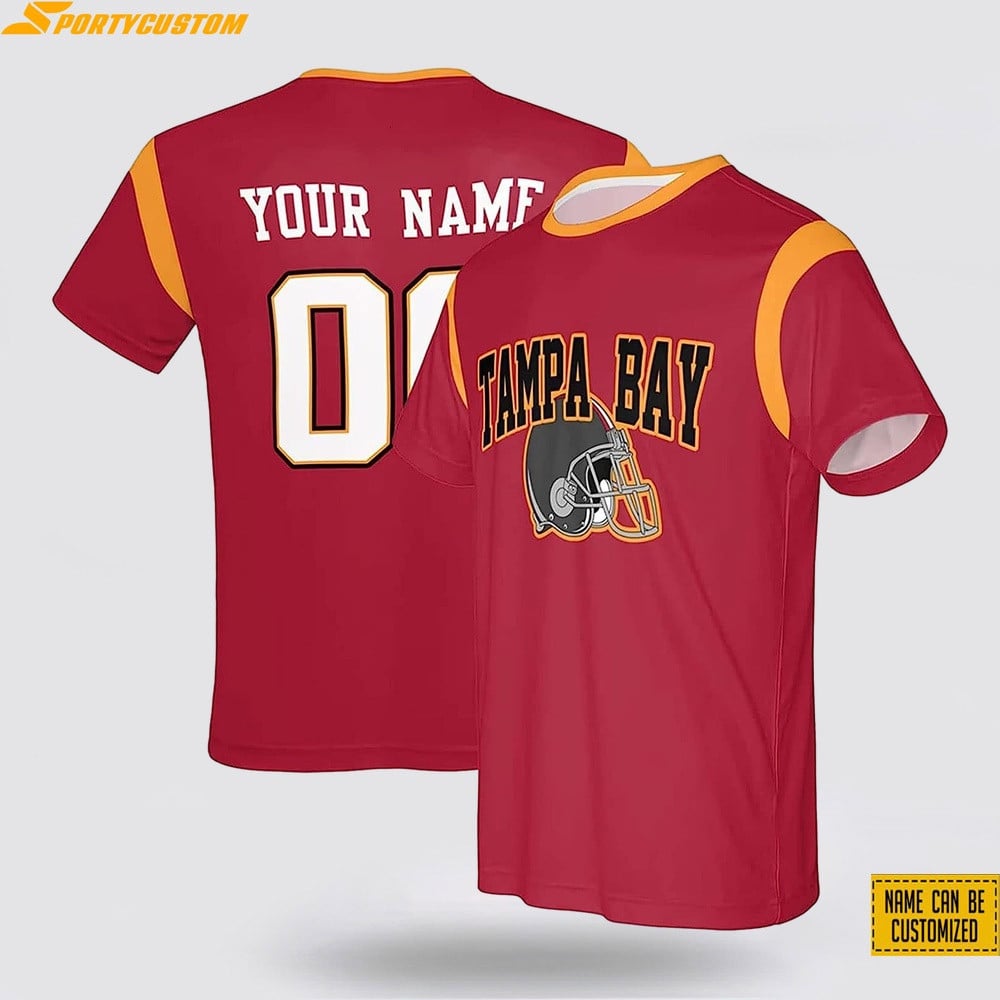 Tampa Bay Buccaneers Custom Name & Number All Over Printed T-Shirt - Red