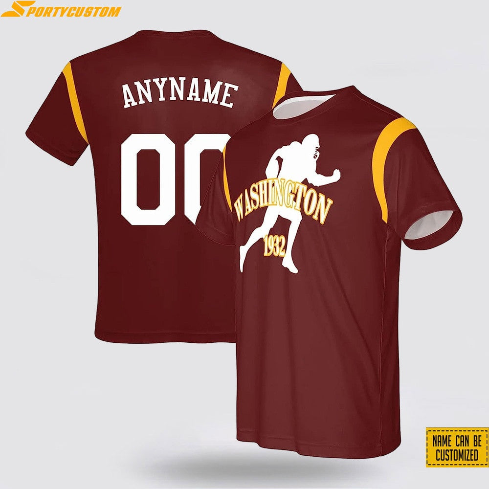 Washington Commanders Player Custom Name & Number All Over Printed T-Shirt - Burgundy