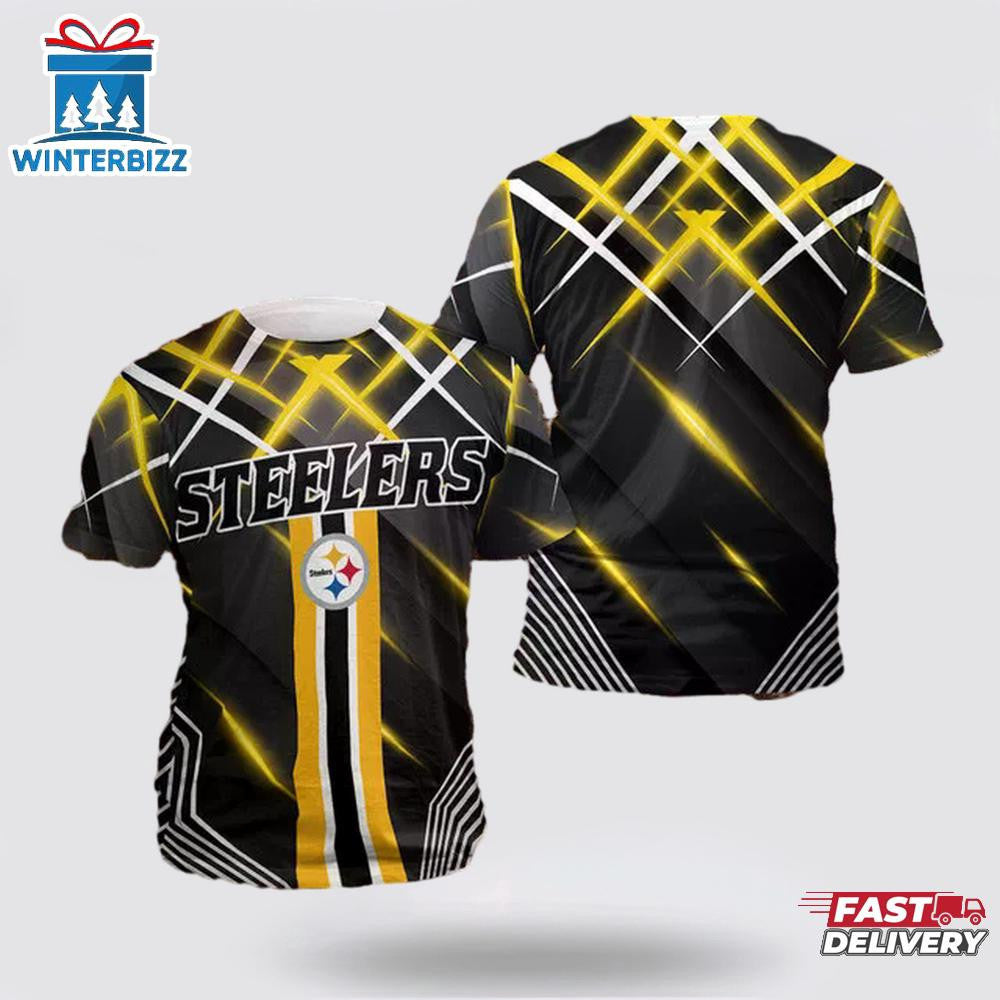 Pittsburgh Steelers Sport Modern All Over Printed T-Shirt - Black