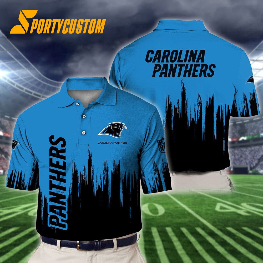 Carolina Panthers Football Team Logo Design 3D Printed Polo Shirt - Blue