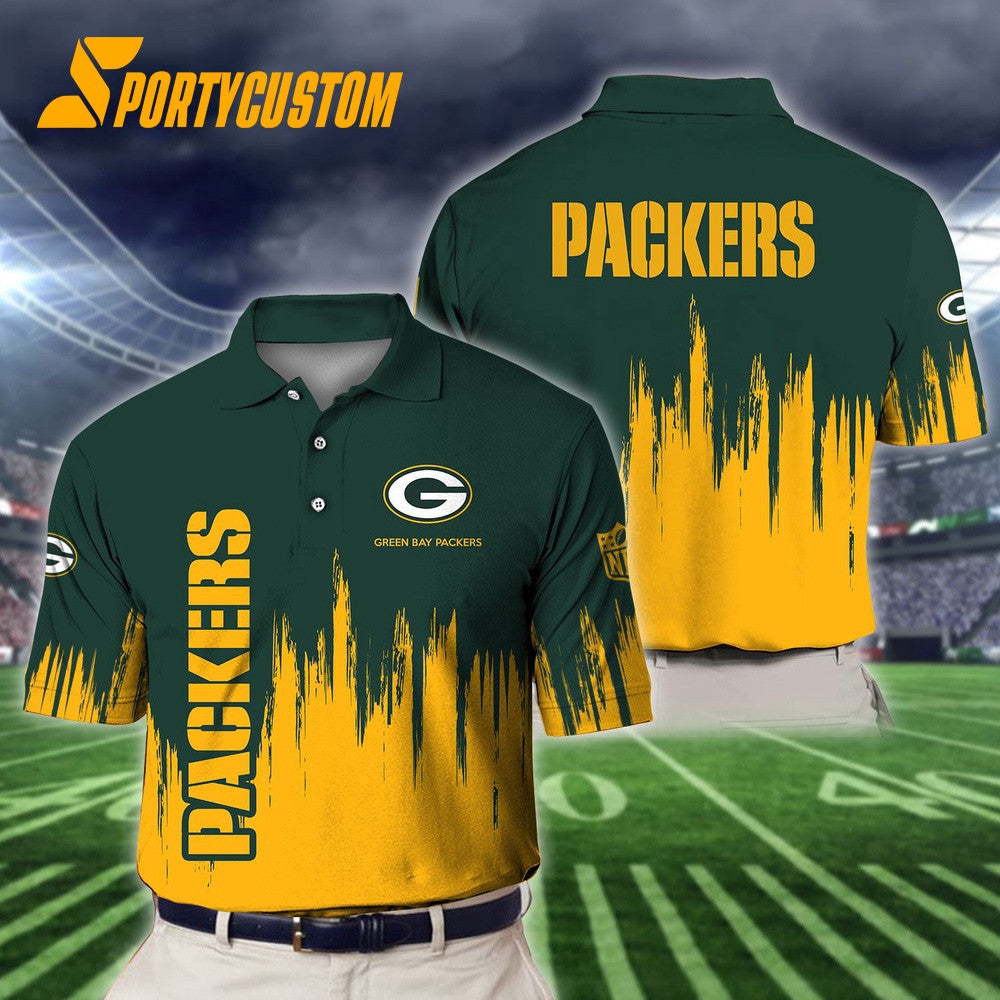 Green Bay Packers Football Team Logo Design 3D Printed Polo Shirt - Green