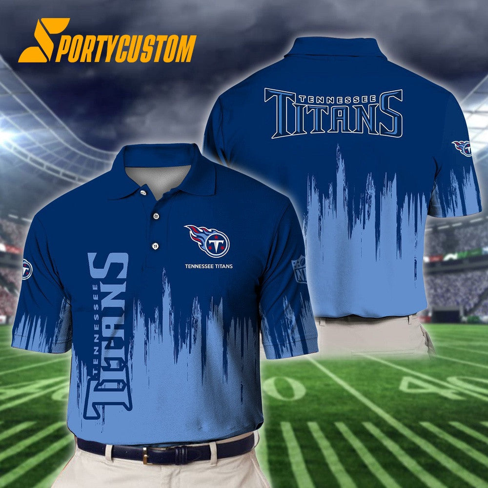 Tennessee Titans Football Team Logo Design 3D Printed Polo Shirt - Blue