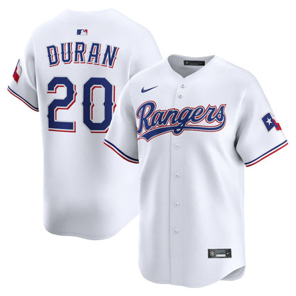 Ezequiel Duran 20 Texas Rangers Alternate Limited Player Men Jersey - White