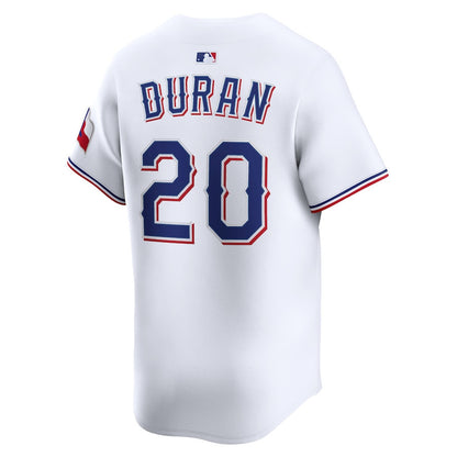Ezequiel Duran 20 Texas Rangers Alternate Limited Player Men Jersey - White