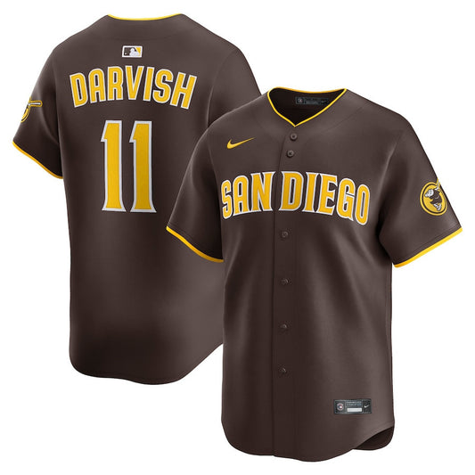 Yu Darvish 11 San Diego Padres Road Limited Player Men Jersey - Brown