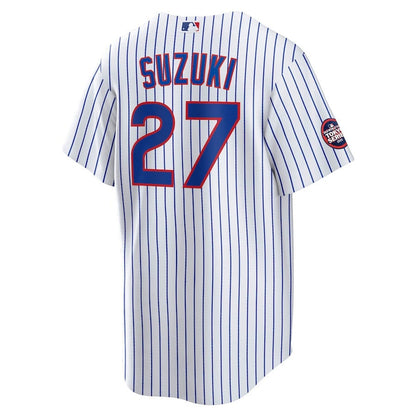 Seiya Suzuki 27 Chicago Cubs 2025 MLB World Tour: Tokyo Series Home Player Men Jersey - White