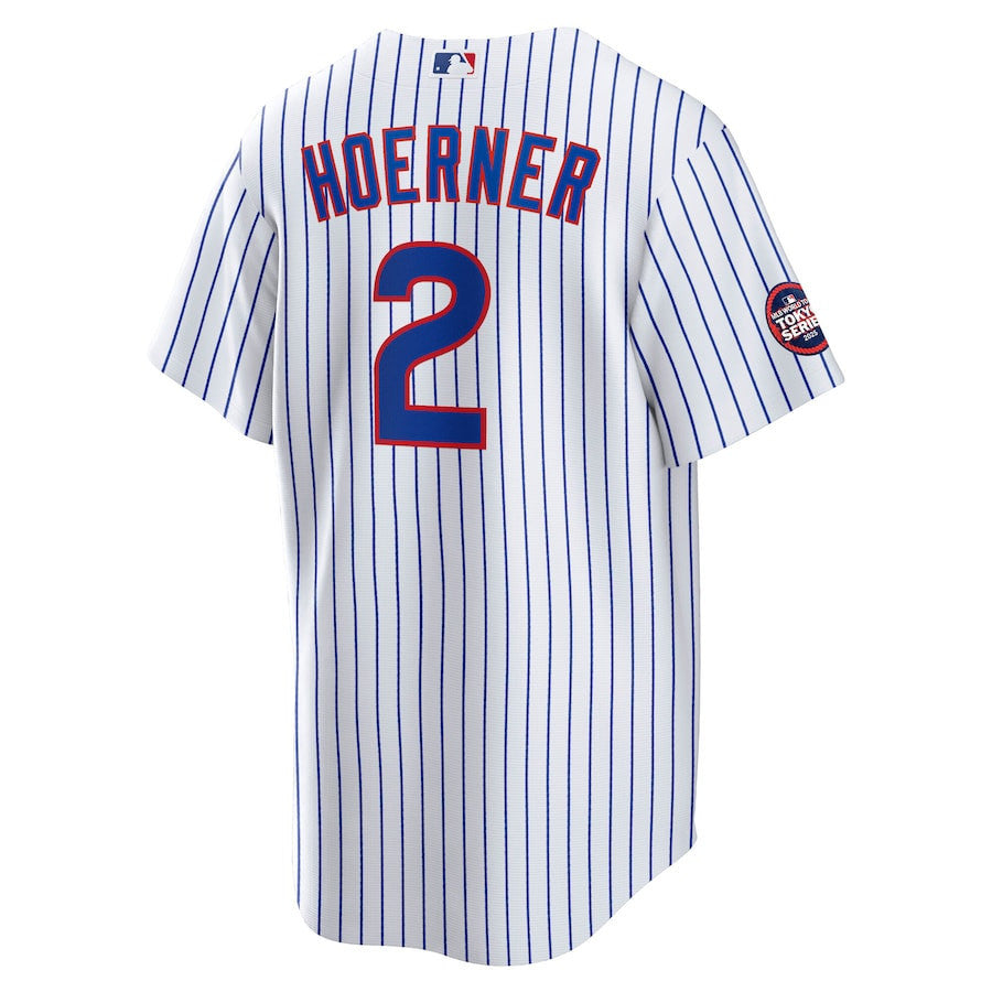 Nico Hoerner 2 Chicago Cubs 2025 MLB World Tour: Tokyo Series Home Player Men Jersey - White