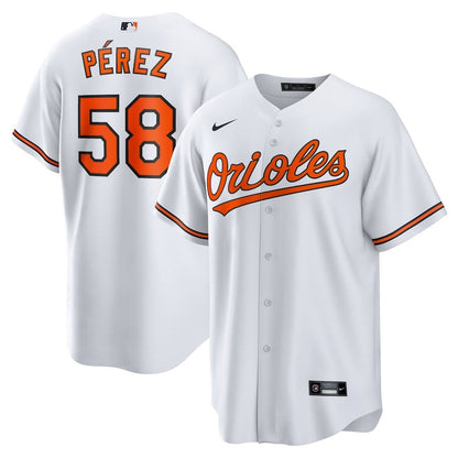 Cionel Perez 58 Baltimore Orioles Home Men Jersey - White