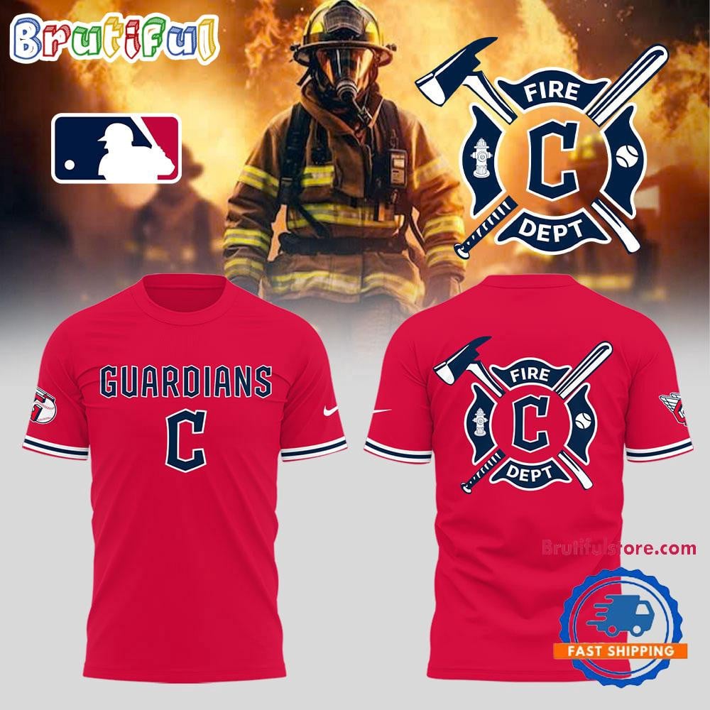 Cleveland Guardians x Firefighter Appreciation Night All Over Printed T-shirt - Red