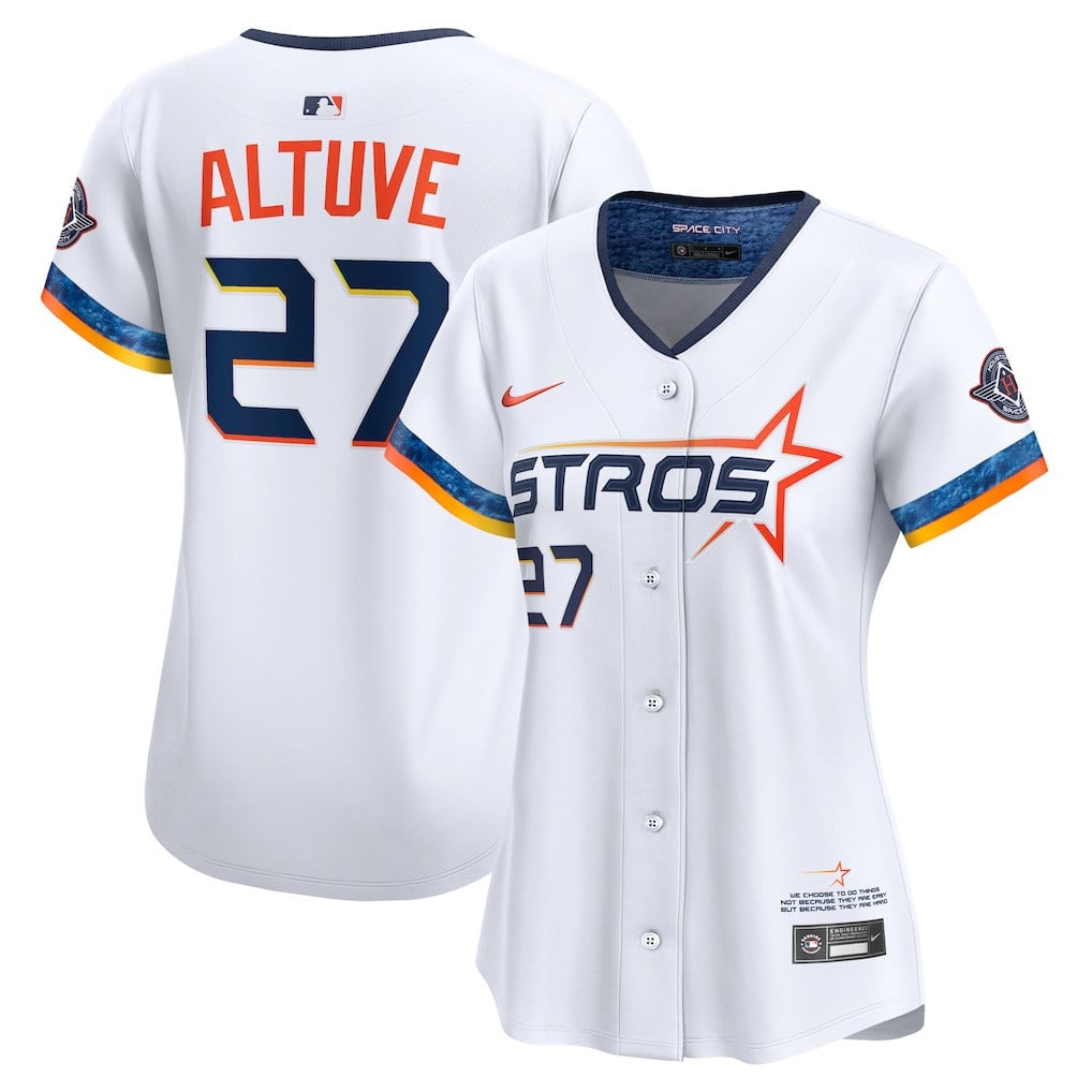 Jose Altuve 27 Houston Astros Women's 2025 City Connect Limited Jersey - White