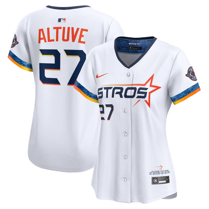Jose Altuve 27 Houston Astros Women's 2025 City Connect Limited Jersey - White