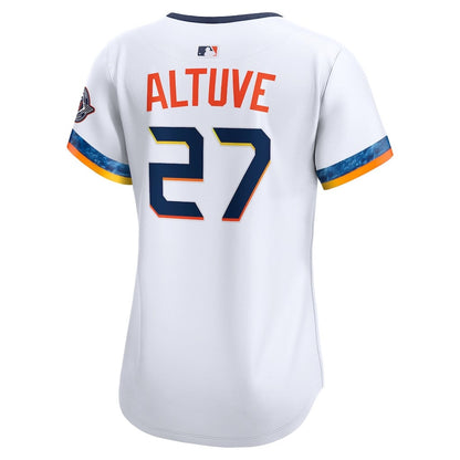 Jose Altuve 27 Houston Astros Women's 2025 City Connect Limited Jersey - White