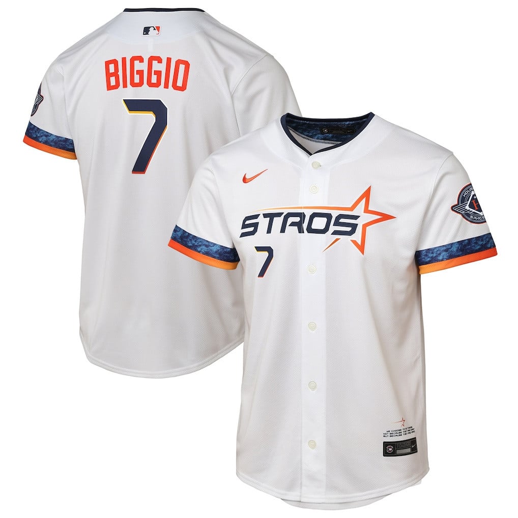Craig Biggio 7 Houston Astros 2025 City Connect Limited Player YOUTH Jersey - White