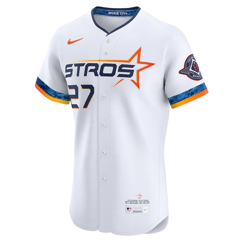 Jose Altuve 27 Houston Astros 2025 City Connect Elite Player Men Jersey - White