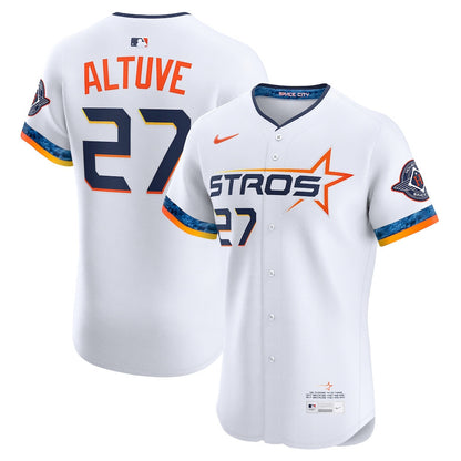 Jose Altuve 27 Houston Astros 2025 City Connect Elite Player Men Jersey - White