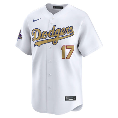 Shohei Ohtani 17 Los Angeles Dodgers 2025 Gold Collection Limited Men Jersey - White