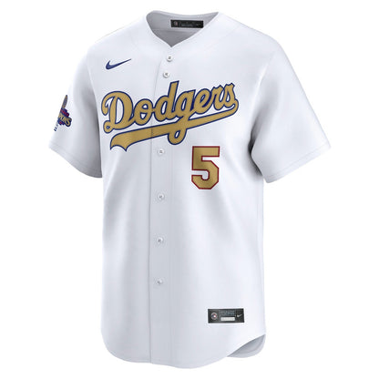 Freddie Freeman 5 Los Angeles Dodgers 2025 Gold Collection Limited Men Jersey - White