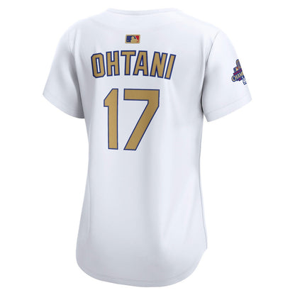 Shohei Ohtani 17 Los Angeles Dodgers Women's 2025 Gold Collection Limited Jersey - White