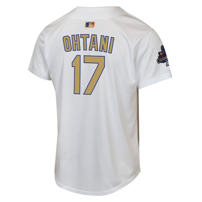 Shohei Ohtani 17 Los Angeles Dodgers 2025 Gold Collection Limited YOUTH Jersey - White