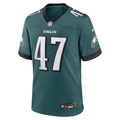 Charley Hughlett 47 Philadelphia Eagles Team Game Men Jersey - Midnight Green