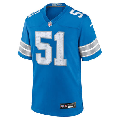 Roy Lopez 51 Detroit Lions Team Game Men Jersey - Blue