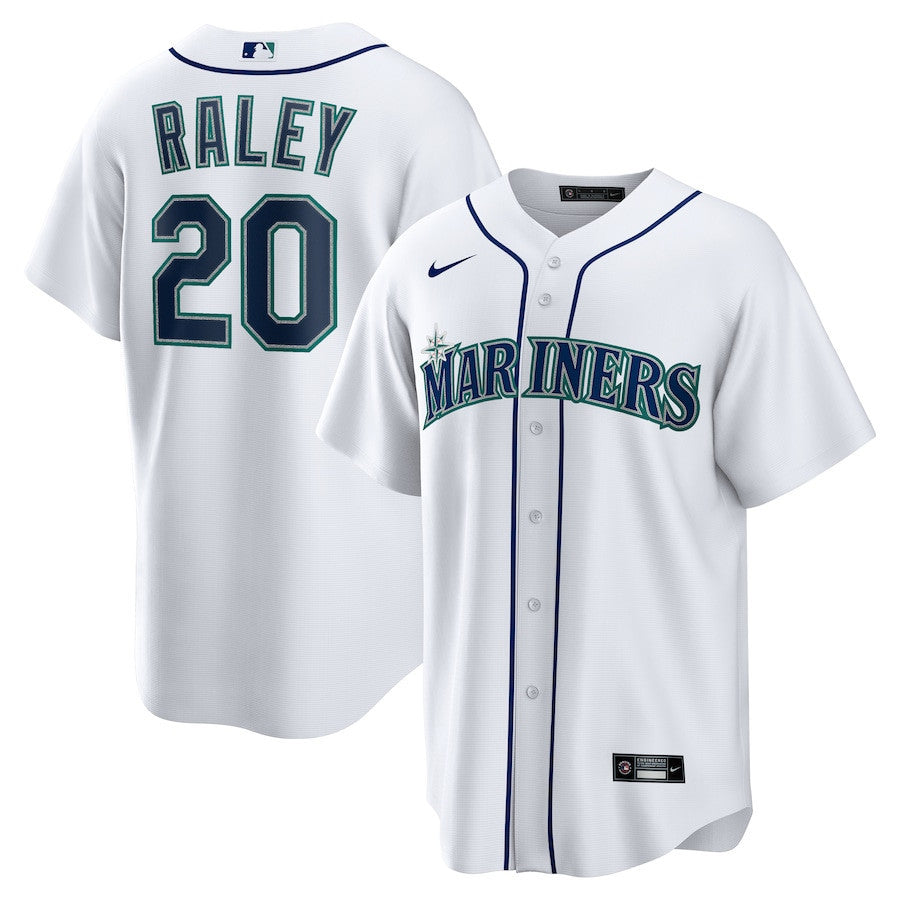 Luke Raley 20 Seattle Mariners Home Men Jersey - White