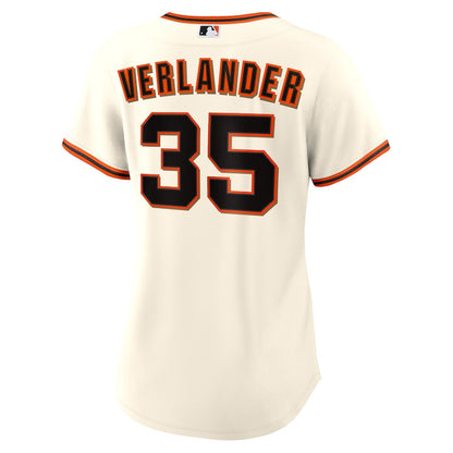 Justin Verlander 35 San Francisco Giants Women's Home Jersey - Cream