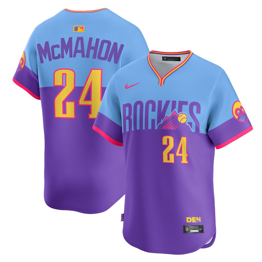 Ryan McMahon 24 Colorado Rockies 2025 City Connect Limited Player Men Jersey - Purple/Light Blue