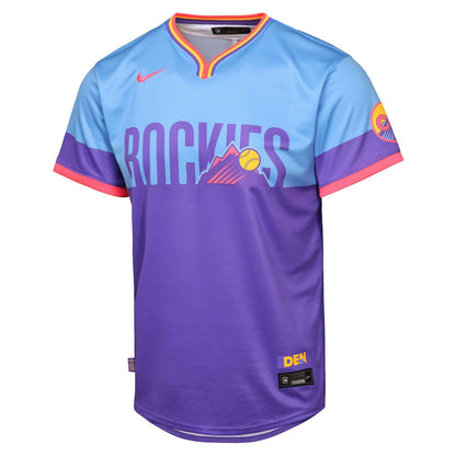 Colorado Rockies 2025 City Connect Limited YOUTH Jersey - Purple/Light Blue