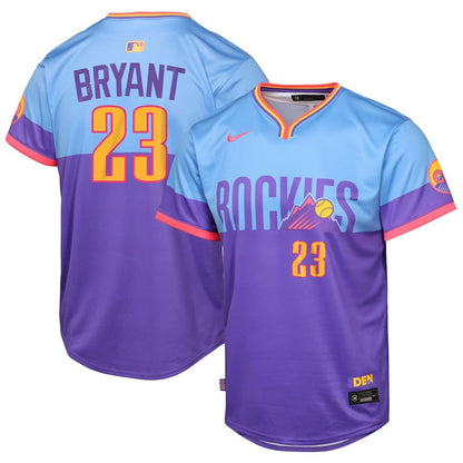 Kris Bryant 23 Colorado Rockies 2025 City Connect Limited YOUTH Jersey - Purple/Light Blue