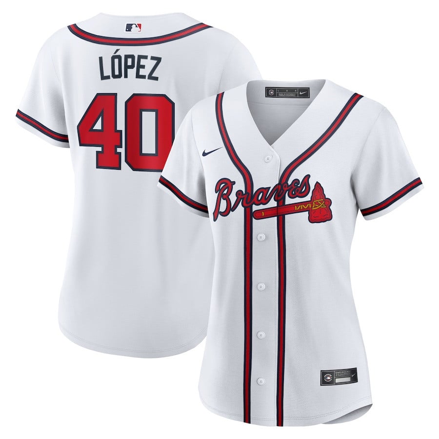 Reynaldo Lopez 40 Atlanta Braves Women's Home Jersey - White
