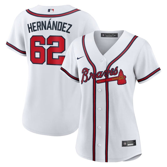 Daysbel Hernandez 62 Atlanta Braves Women's Home Jersey - White