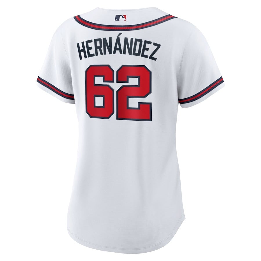 Daysbel Hernandez 62 Atlanta Braves Women's Home Jersey - White
