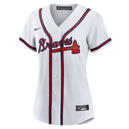 Spencer Schwellenbach 56 Atlanta Braves Women's Home Jersey - White