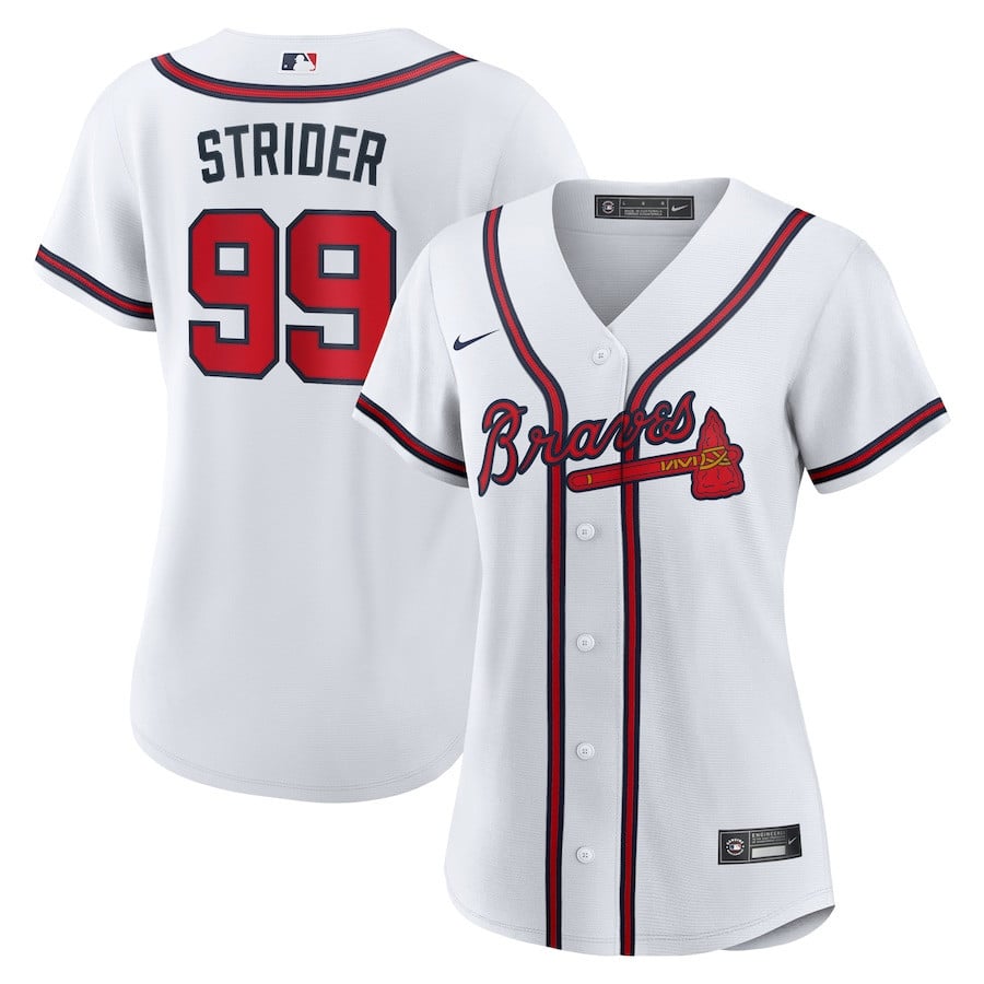 Spencer Strider 99 Atlanta Braves Women's Home Jersey - White