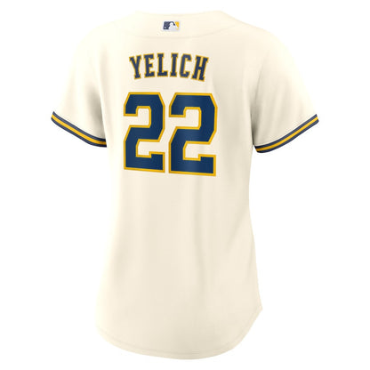 Christian Yelich 22 Milwaukee Brewers Women's Home Jersey - White