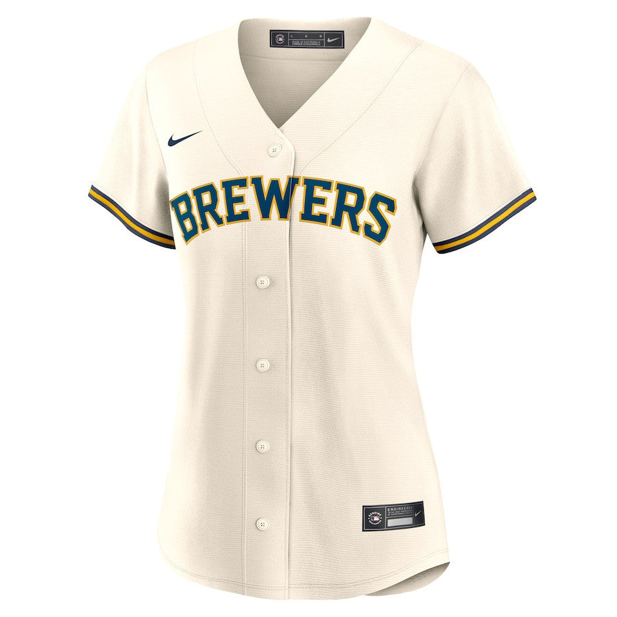 Garrett Mitchell 5 Milwaukee Brewers Women's Home Jersey - White
