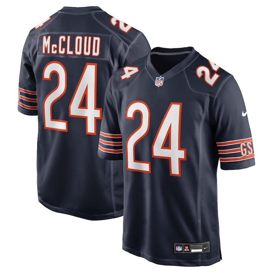 Nick McCloud 24 Chicago Bears Team Game Men Jersey - Navy