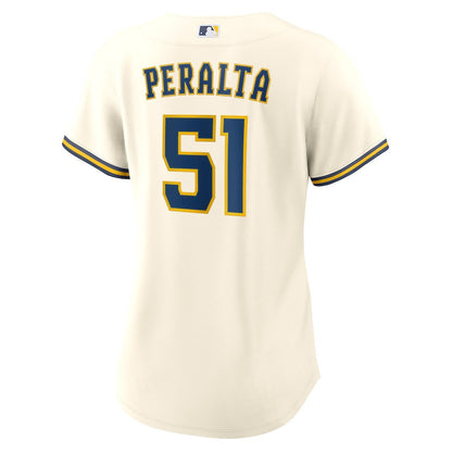 Freddy Peralta 51 Milwaukee Brewers Women's Home Jersey - Cream