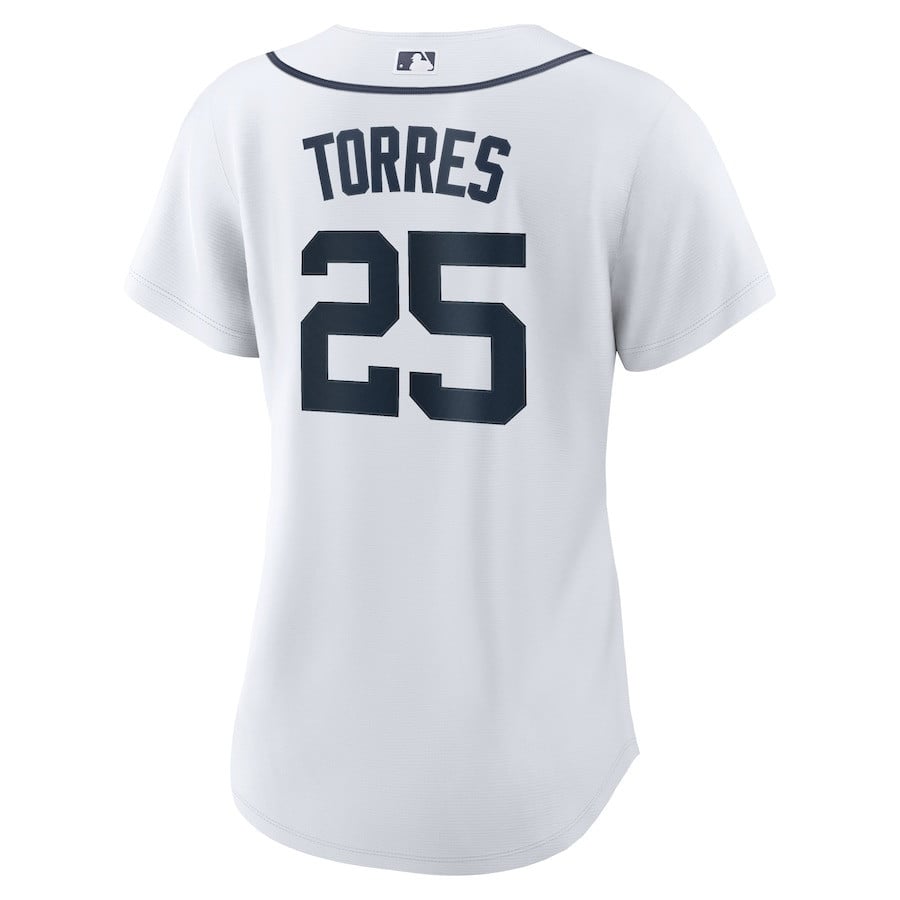 Gleyber Torres 25 Detroit Tigers Women's Home Jersey - White