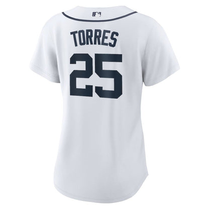 Gleyber Torres 25 Detroit Tigers Women's Home Jersey - White