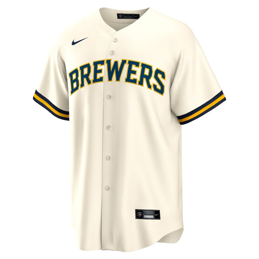 Christian Yelich 22 Milwaukee Brewers Home Men Jersey - White
