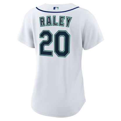 Luke Raley 20 Seattle Mariners Home Women Jersey - White