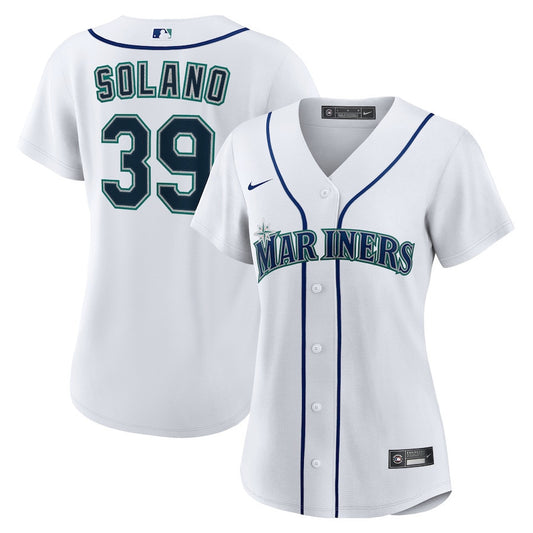 Donovan Solano 39 Seattle Mariners Home Women Jersey - White